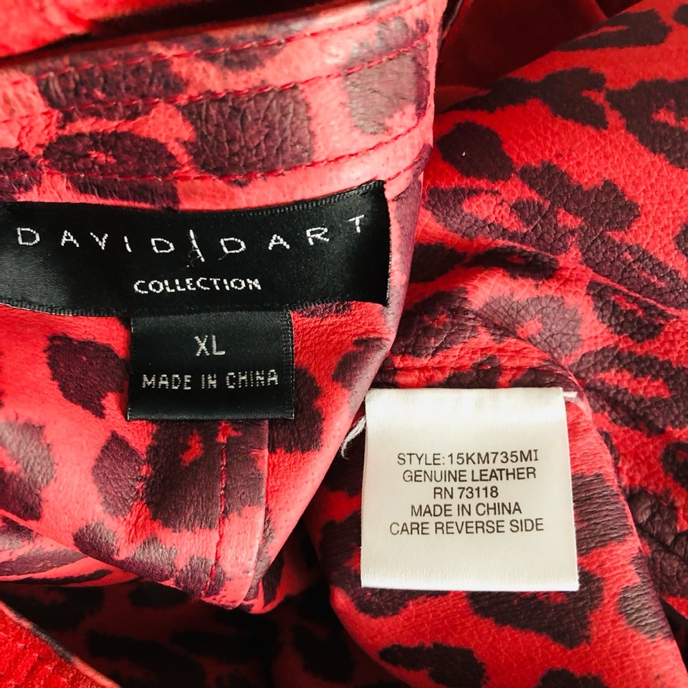 David Dart Reversible Leather Animal Print Jacket - Picture 6 of 6